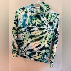 Neón Green, Blue, Navy, White Tie-Dye Abercrombie Hoodie